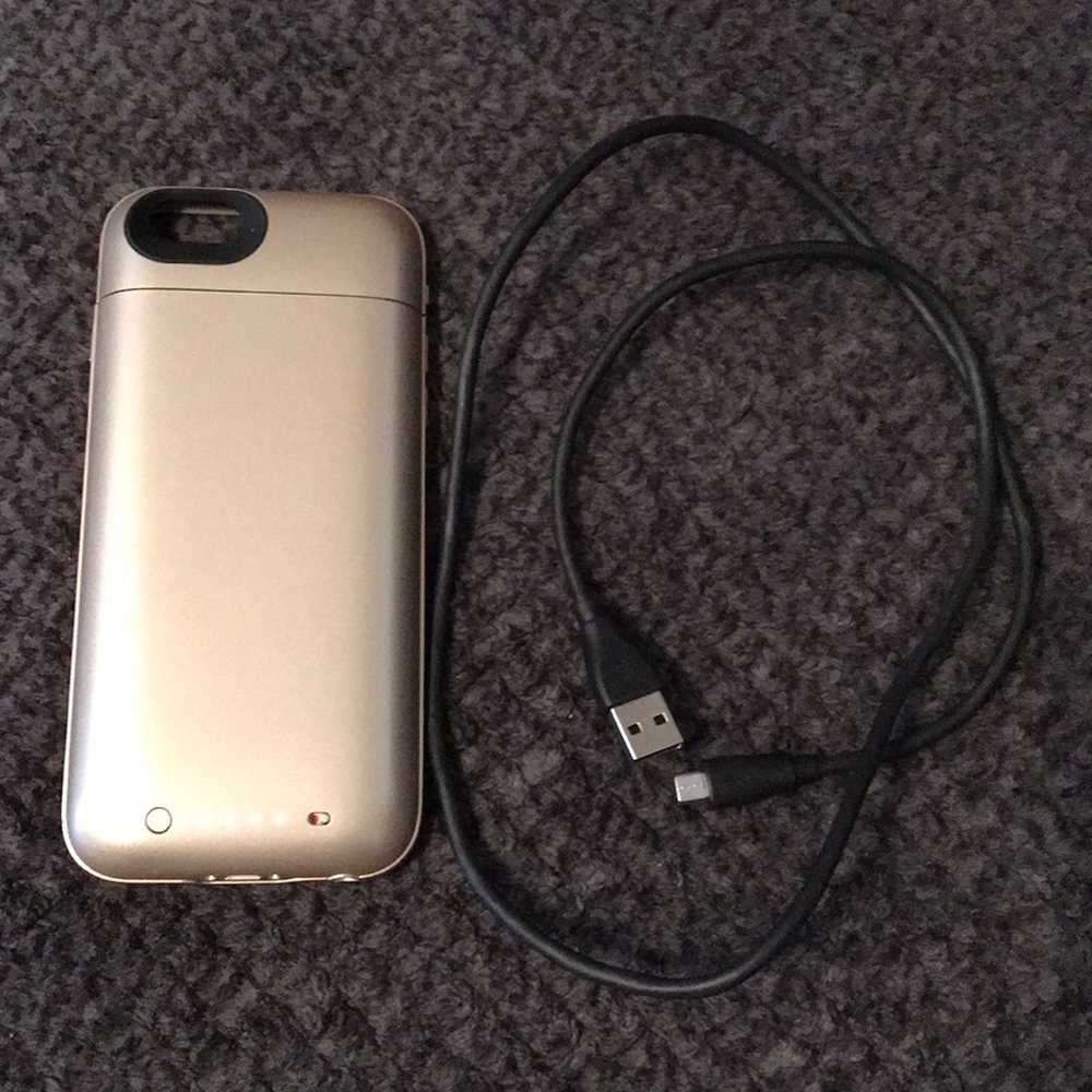 Mophie juice pack and charging cable:  iPhone 6/6s